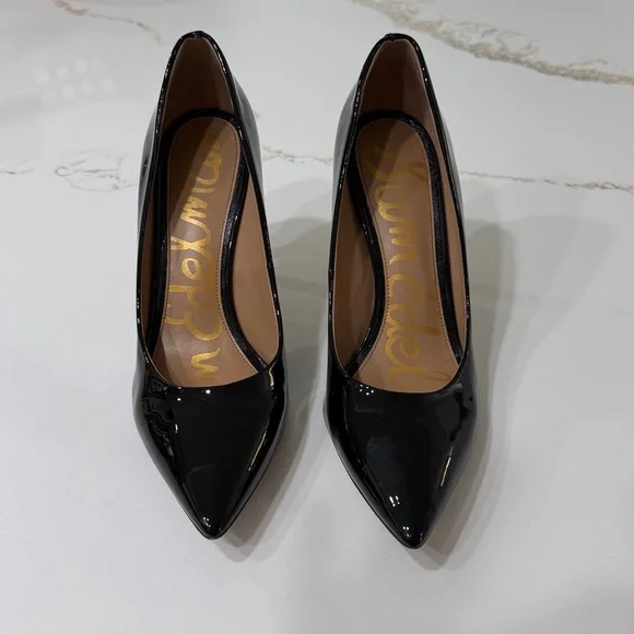 Sam Edelman Black Patent Pointed-Toe High Heel Pumps - Women's | 10.5 - Picture 3 of 10
